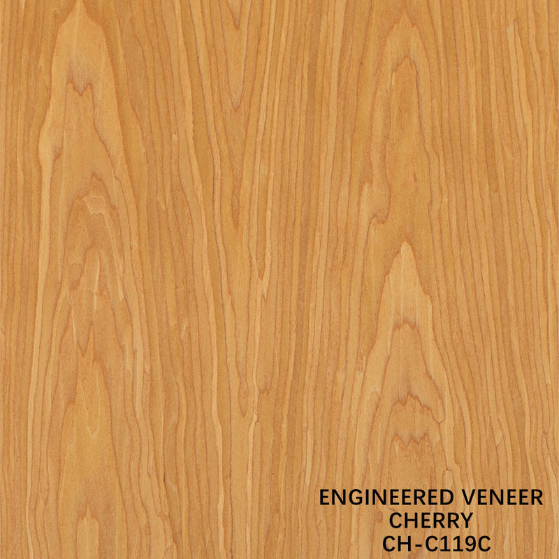 Ev Wood Veneer Of Fancy Crown Grain อเมริกันเชอร์รี่ ความยาว 2850 มม สําหรับประตูภายใน