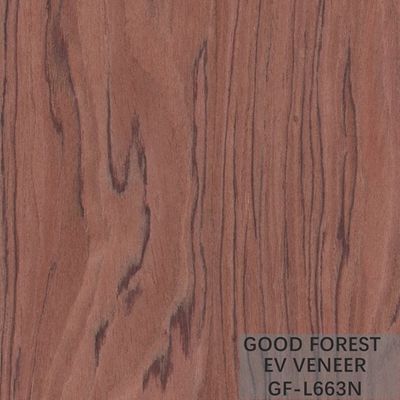 วีเนียร์ไม้เอ็นจิเนียร์ Bubinga Crown Cut Wood Veneer Sliced ​​Cut Technics