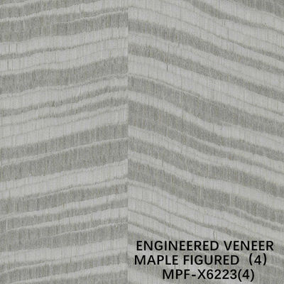 Exotic Engineered Maple ไม้วีเนียร์ไม้คิด X6223 พื้นผิวไม่สม่ำเสมอย้อมสีเทากำลังการผลิตที่ดีจากประเทศจีน