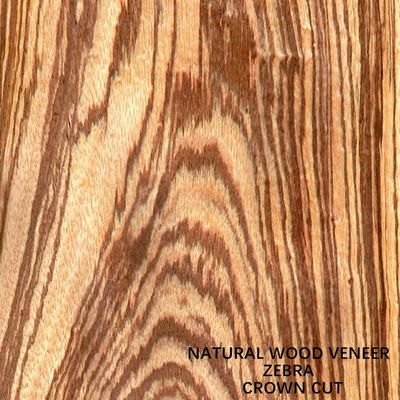 แอฟริกาตะวันตกไม้วีเนียร์ไม้ม้าลายธรรมชาติ Zebrano Flat Cut Crown Cut คุณภาพสูงสำหรับการตกแต่งภายในรถยนต์ China Made