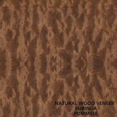 Pommele Grain Africa Natural Bubinga Wood Veneer 0.5mm สำหรับเครื่องดนตรี