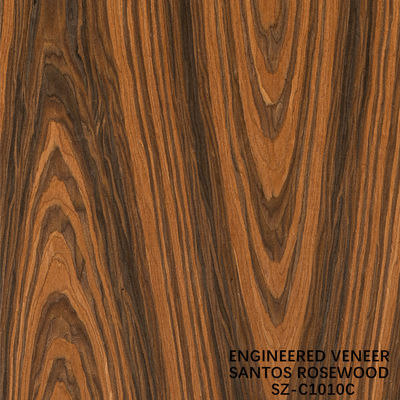 ผนัง Santos ไม้ Rosewood Veneer Crown ความหนาของเมล็ดสามารถปรับแต่งได้ 0.15-1.8 มม สําหรับสําหรับหน้าตู้ SZ-254C / 1010C / 1325C